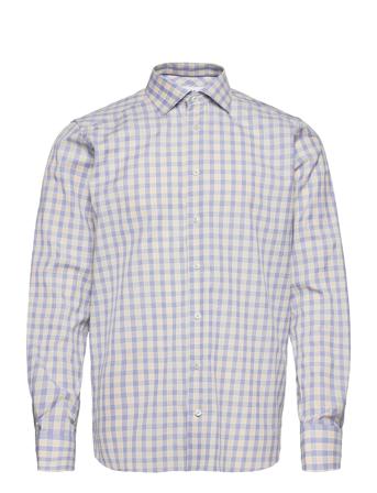 Contemporary Fit Offwhite/Brown Signature Twill Shirt Patterned Eton