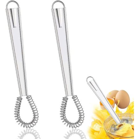 2 stk. Rustfrit Stål Køkkenpiskeris, Mini Køkkenpiskeris, Spiralpiskeris, Håndholdt Saucemixer, til