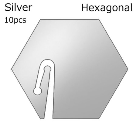 10st Dryckesmarkör Taggar Gästnamn Tag SILVER HEXAGONAL - stock