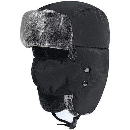Unisex Barn & Ungdomar Vinterhatt Ålder 4-13 År, Termisk Pälsfodrad Trapperhatt med Öronklaffar Vindtät Ansiktsvärmare Munskydd Snö Skidåkning 