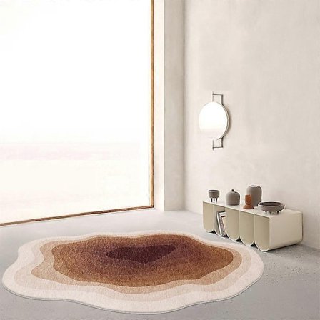Nordisk stil blødt tæppe stue tæppe soveværelse tæppe uregelmæssig sky-formet sofa kaffebord gulvtæppe indgangsdør måtte - perfekt