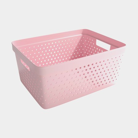 Opbevaringskurv i plast Nordiska Plast Store It Star Basket, gammelrosa, 358 x 271 x 160 mm, 13 liter