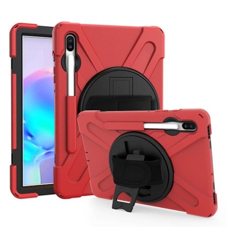 Samsung Galaxy Tab S6 X-Shape kombinationsfodral - Röd