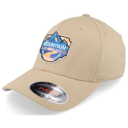 Wild Spirit - Beige flexfit Keps - Mountain Adventures Khaki Flexfit @ Hatstore