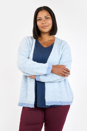 CISO - Langærmet Cardigan - Lys Blå Melange