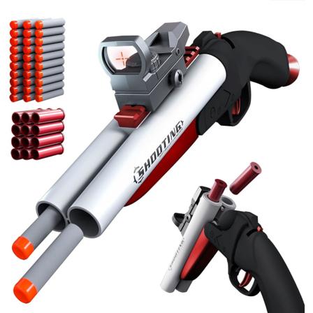 Ny dobbeltløpet haglegevær leketøy skumblaster dobbeltskudd leketøypistol egnet for barn fra 8 år og oppover