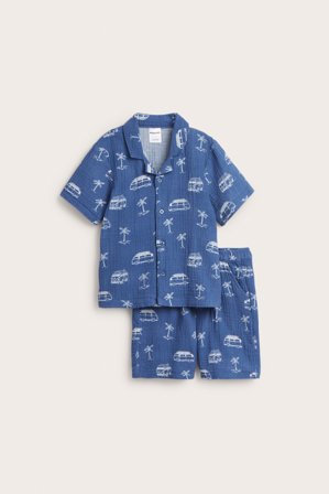 Kappahl | Lyhythihainen pyjama, musliinia | Sininen