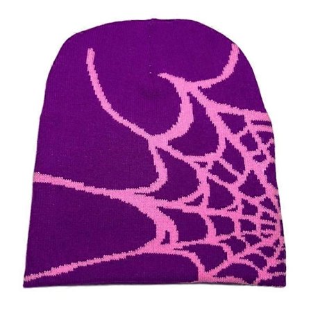 Y2k Hue Spider Web Hat Y2k Strikket Hue Skullies Hue Spider Web Hue Baggy Slouchy Hue Hovedbeklædning Skull Cap