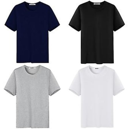 Sommer 2023 Blød Slim T-shirt Mænd Plain Tee Standard Blank T-shirt Ins Tees Top (M Hvid)