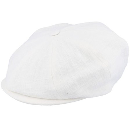 CTH Ericson - Vit flatcap Keps - Branson Ramie Off-White Flat Cap @ Hatstore