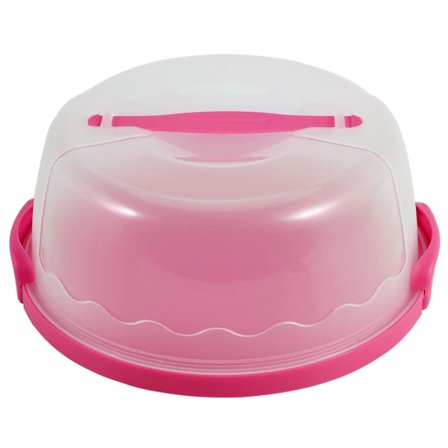 Rund kakeholder, håndholdt, plast, oppbevaringsstativ for bakverk, dessertbeholder, lokkboks, bursdag, onsdag