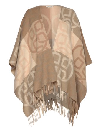 GANT Wool Monogram Poncho - Beige - ONE SIZE
