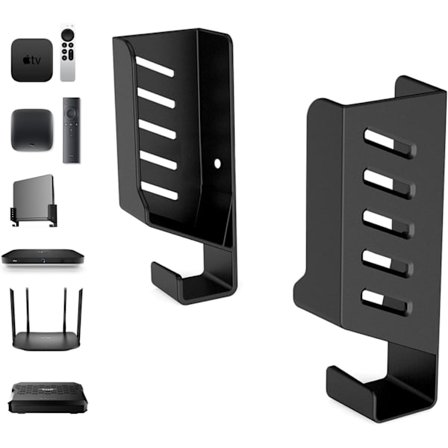 (Svart) Universell väggfäste för TV-box/router/switch