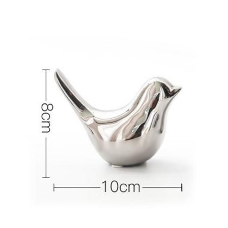 2kpl keraamiset lintukeraamiset koristeet SILVER L silver L