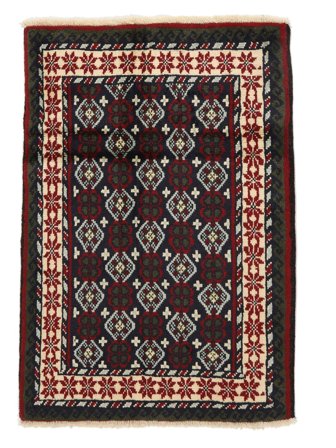 Tappeto Beluch 80X117 Nero/Rosso Scuro (Lana, Persia/Iran)