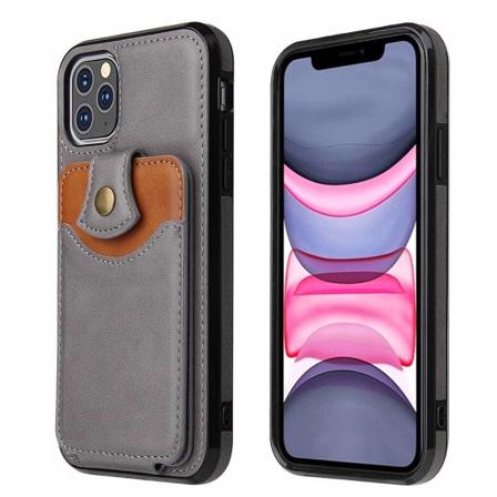 Genomtänkt Skal med Korthållare - iPhone 11 Pro Max Grå