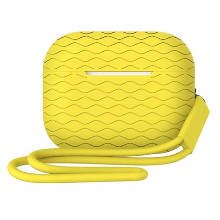 AirPods Pro 2 aalto rakenne silikoni tapauksessa hihna - Keltainen