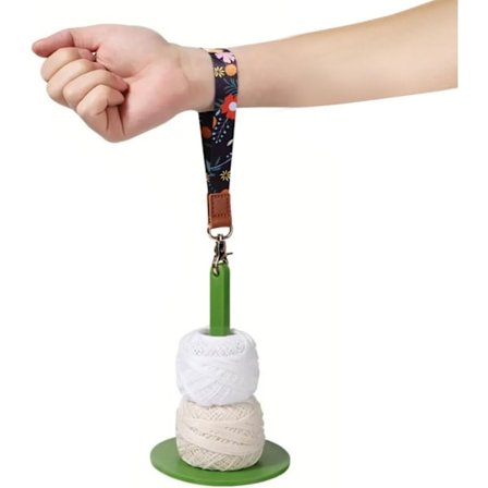 Bærbar Garnholder, Rejse Garnholder, Håndleds Garnholder til Hækling, Grøn Plastik Garnholder, Strikkeforsyninger Gave - Grøn