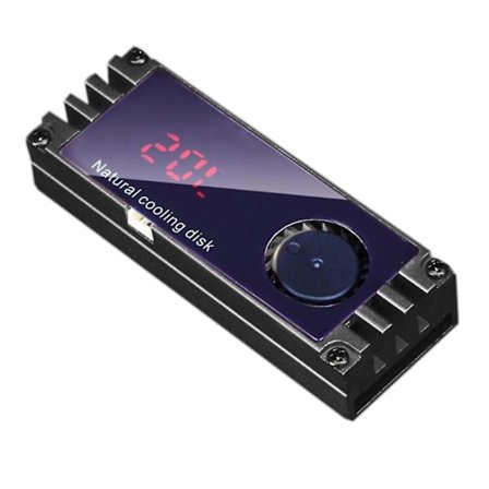 2 stk M2 SSD Varmekjøler Varmekjøler Temperatur Oled Digital Display M.2 2280 Nvme SSD Solid State Drive Varmekjøler (Svart)