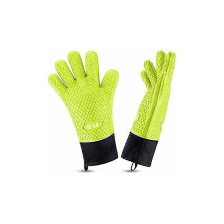 Et par varmebestandige silikon kjøkkenovnshansker. Trygg matlaging