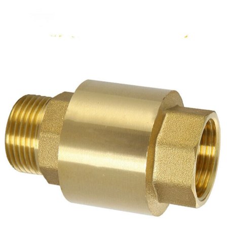 Pystysuora takaiskuventtiili sisäisillä ja ulkoisilla hampailla - Messinki kulta