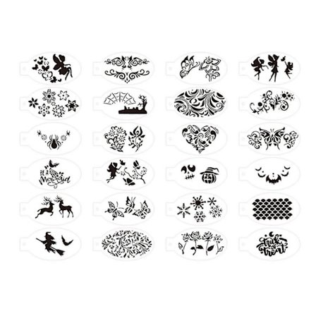 Ansigtsmalingsstencils, kropsmalingsskabelon holdbar, maskeradefestivaler-lingling}