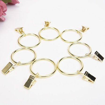 (Guld) 20-pak metalgardinringe - Egnet til gardinstænger til boligindretning, møblering, stue, køkken, badeværelse.