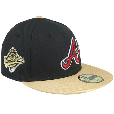 New Era - MLB Svart fitted Keps - Atlanta Braves Pearly Gate 59FIFTY Atlbraco World Series 95 Black/Gold Fitted @ Hatstore