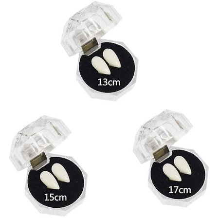 3 Par Vampyrtænder / Bøjler, 3 Størrelser