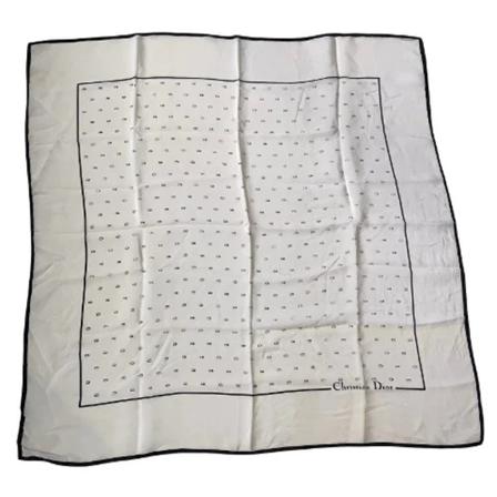 Dior Vintage Pre-owned Silk scarves Hvid, Dame Vintage Accessories, Størrelse: ONE Size
