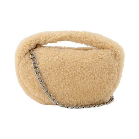 By Far, Baby Crush Bag in Leather Beige, Dames, Maat:ONE Size