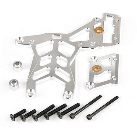 CNC Bearbejdning Alt Metal Fortykket Bagerste Anden Etage Plade til ROVAN KM BAJA 5B 5T 5SC Rc Bil Legetøjsdele, Sølv