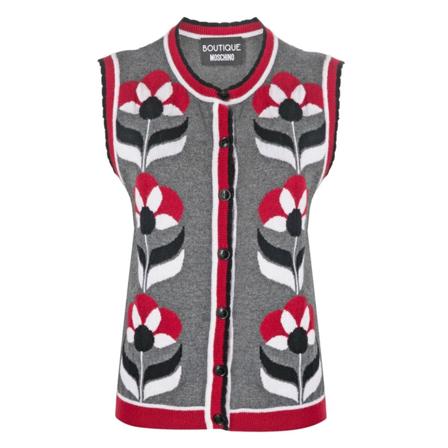 Boutique Moschino Round-neck Strik Grå, Dame