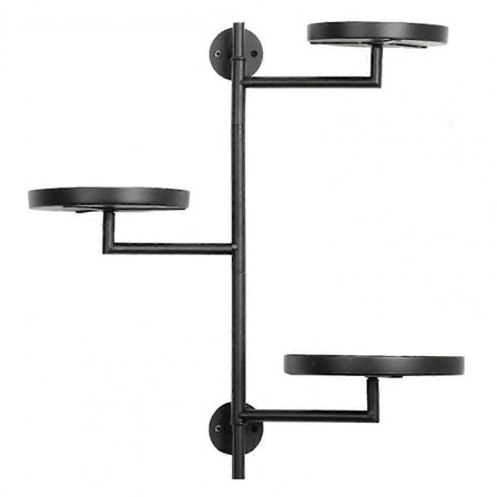 Roterende Vinduesplantehylder, 3-lags Metal Plantestativ Indendørs, Sort Plantestativ, Plantehylde til