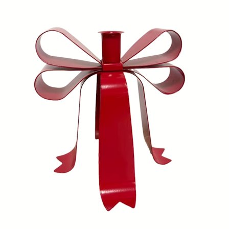 Rød Sløjfe Jern Lysestage Festlig Julebordsdekoration Romantisk Bryllupsfest