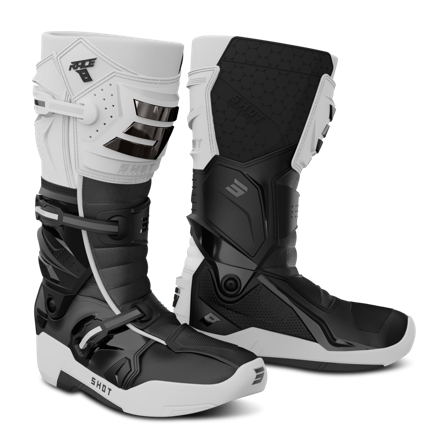 Cizme Motocross Shot Race 8 alb/negru/crom 48