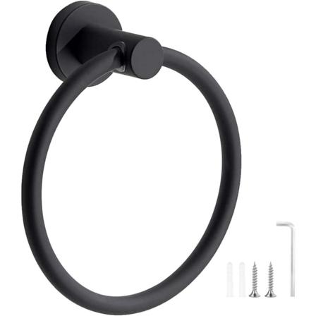 Håndkleholder (Svart), Frost Svart Håndklering, 304 Rustfritt Stål