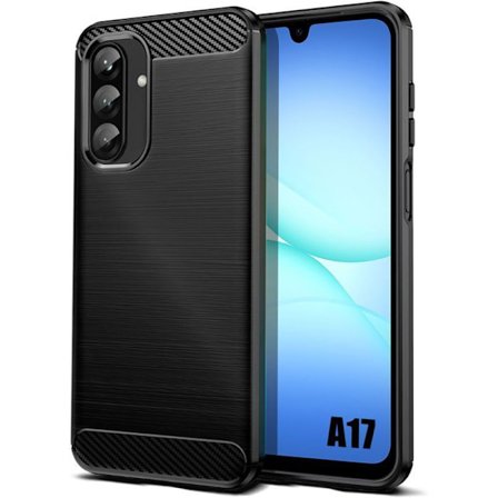 Beskyttelseskappe - BOOLING - til Samsung Galaxy A17 4G/5G - Mønster i Anti-Rids Carbon Fiber Sort