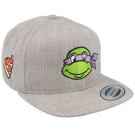 TMNT - Grå snapback Keps - "Kids Donatello Face Grey Snapback " @ Hatstore