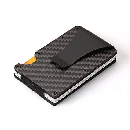 Enkel kulfiber og aluminium tegnebog til mænd, ultratynd kortholder til kontanter og kreditkort, 8,6 x 5,4 x 0,7 cm, fashion