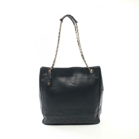 Chanel Vintage Pre-owned Tote Väska svart, Dam Vintage Väskor, Dam, Storlek: ONE SIZE