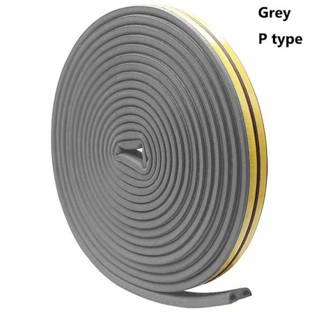 5 / 10m Tætningstæppe Vindue Dør Træk-ud Lukker GRÅ 5M P Grå