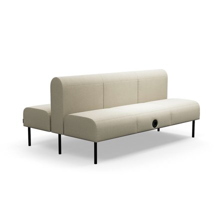 Modulsofa VARIETY, 3-Sitzer, mit USB-Steckdose, doppelt, Stoff Pod CS, Sandstein