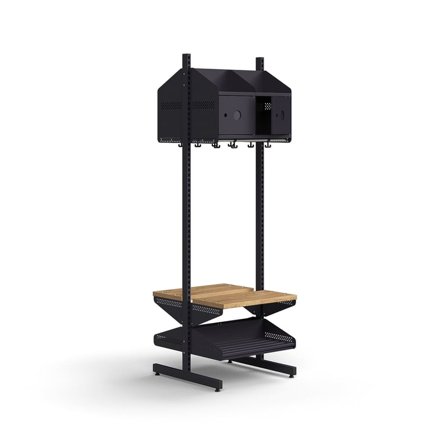 Šatní stěna ENTRY, 4 kovová dvířka s přípravou pro označení, 1800x600x600 mm, antracitová