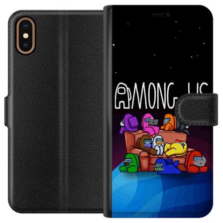 Kompatibelt Lommeboketui til Apple iPhone XS Among Us fargeglade karakterer i rommet populært spilltema med tegneseriestil for spillere og fans