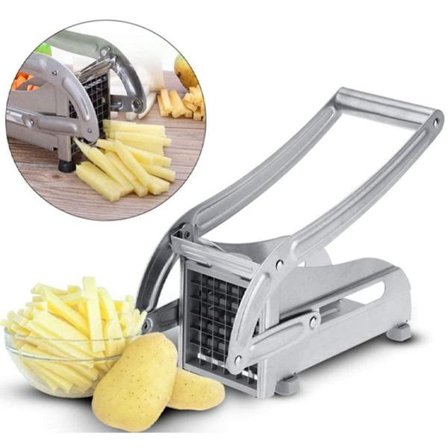 ING Ranskanperunaleikkuri - Perunaleikkuri - Ranskanperunaleikkuri - Ruostumattomasta teräksestä valmistettu ranskanperunaleikkuri - 12 mm ja 9 mm 