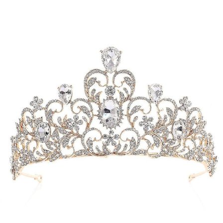 Gotiske kroner for jenter - Vintage barokk dronning tiara for bryllup, skjønnhetskonkurranse, ball