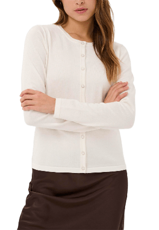 Saint Tropez JilaSZ Deco Cardigan Stickat Dam Vit XXL