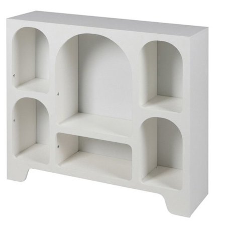 6-osastoinen hylly - DECONATION - Valkoinen - Orgaaninen muotoilu - 90 x 24 x K 80 cm - MDF-puu