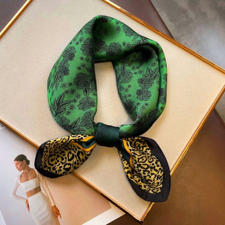 Dam 27,5" Satin Square Silk Like Hårdukar och Wraps Huvudduk för Sovande, OPP Påse Förpackning. FJ538-2